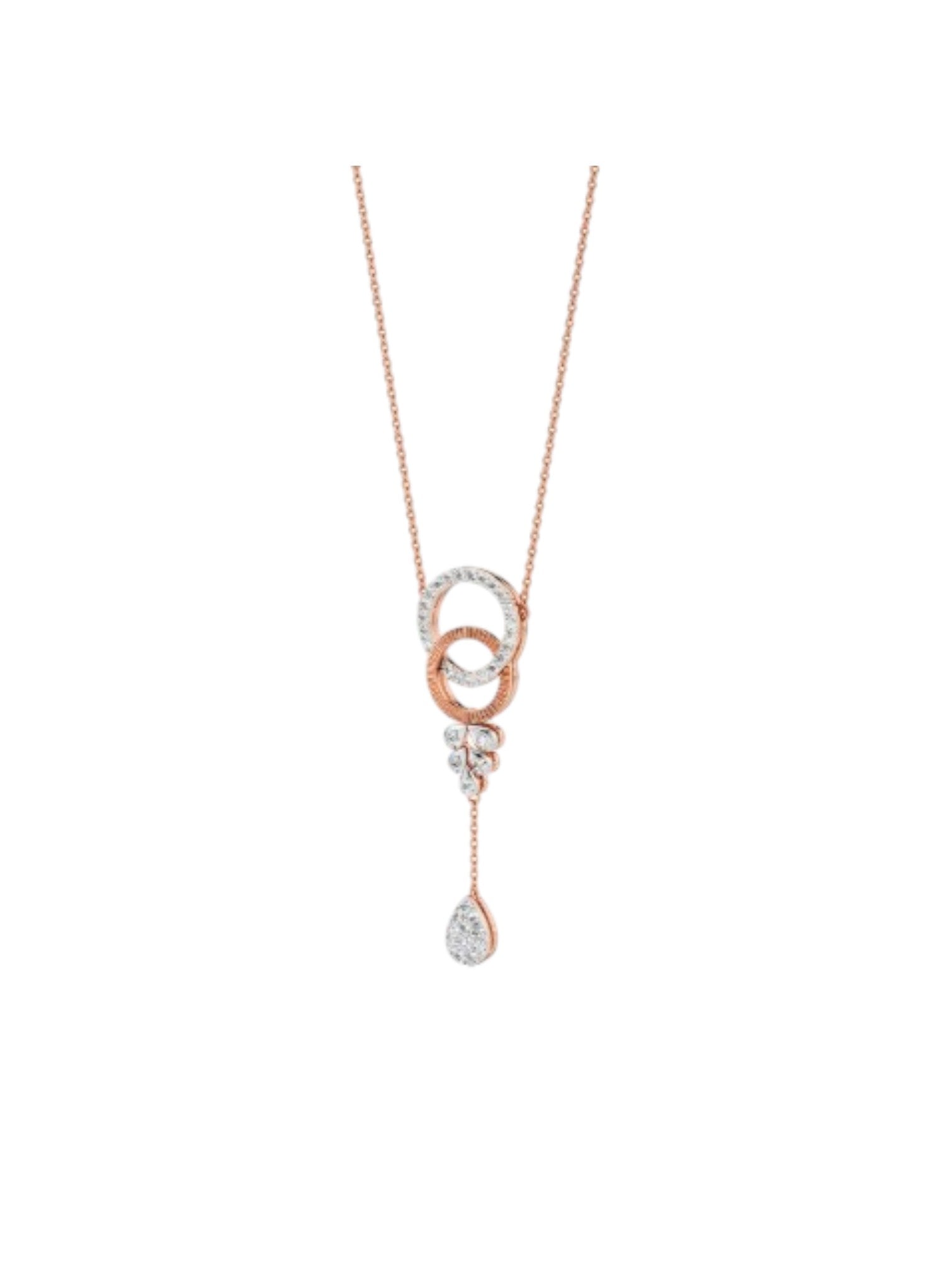 Trendy 925 Sterling Silver With CZ Stones Gold Plated Pendant With Chain For Women By Kesardeep